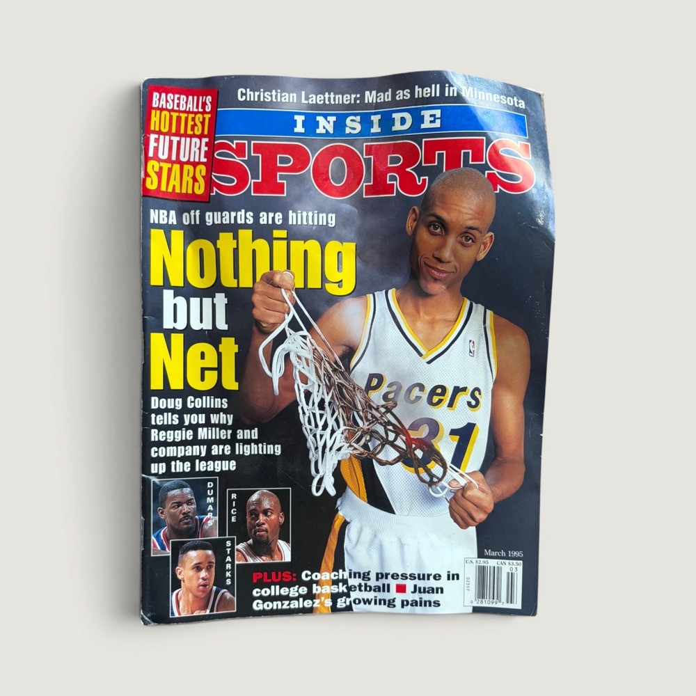 Vintage Inside Sports Magazine March 1995 Reggie Miller Indiana Pacers Cover